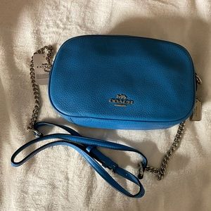 Coach Isla Chain Crossbody Bright Blue NWT